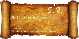 Seiler Nikolett névjegykártya