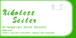 nikolett seiler business card